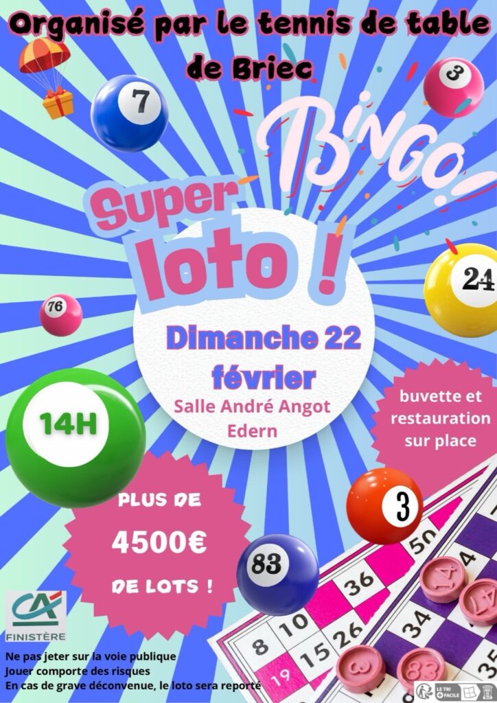 Super Loto du Tennis de Table de Briec 22 février