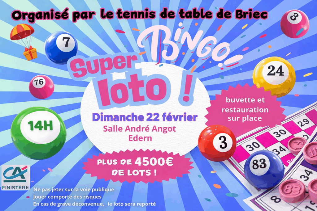 Super Loto du Tennis de Table de Briec 22 février paysage